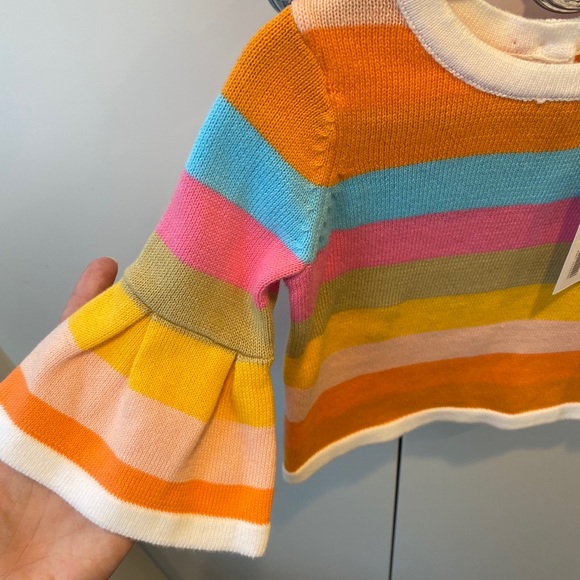 NWT Janie and Jack Stripe Bell Sleeve Sweater - Picture 6 of 6
